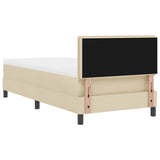 Letto a molle con materasso Crema 90 x 190 cm Tessuto