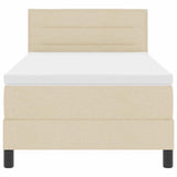 Letto a molle con materasso Crema 90 x 190 cm Tessuto