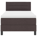 Letto a molle con testiera Marrone Scuro 90 x 200 cm Tessuto