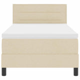 Letto box spring con materasso Crema 100 x 200 cm Tessuto