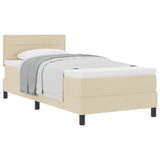 Letto a molle con materasso Crema 100 x 200 cm Tessuto