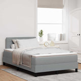 Letto box spring con materasso Grigio chiaro 120 x 190 cm