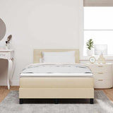 Letto a molle con testiera Crema 120 x 190 cm Tessuto