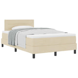 Letto a molle con testiera Crema 120 x 190 cm Tessuto