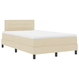 Letto a molle con testiera Crema 120 x 190 cm Tessuto