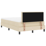 Letto a molle con testiera Crema 120 x 190 cm Tessuto