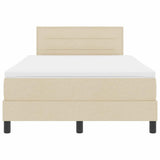 Letto a molle con testiera Crema 120 x 190 cm Tessuto
