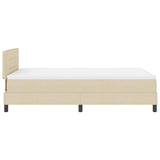 Letto a molle con testiera Crema 120 x 190 cm Tessuto