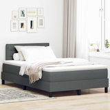 Letto a molle con testiera Grigio scuro 120 x 200 cm Tessuto