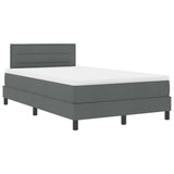 Letto a molle con testiera Grigio scuro 120 x 200 cm Tessuto