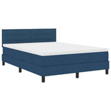 Letto a molle con testiera Blu 140 x 190 cm Tessuto