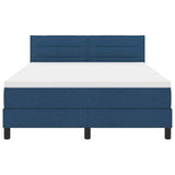Letto a molle con testiera Blu 140 x 190 cm Tessuto