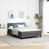 Letto a molle con testiera Grigio scuro 140 x 200 cm Tessuto