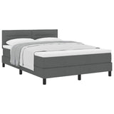 Letto a molle con testiera Grigio scuro 140 x 200 cm Tessuto
