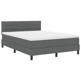 Letto a molle con testiera Grigio scuro 140 x 200 cm Tessuto