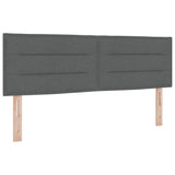 Letto a molle con testiera Grigio scuro 140 x 200 cm Tessuto
