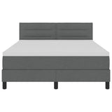 Letto a molle con testiera Grigio scuro 140 x 200 cm Tessuto