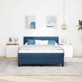 Letto a molle con cuscino con testiera Blu 160 x 200 cm Tessuto
