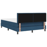 Letto a molle con cuscino con testiera Blu 160 x 200 cm Tessuto