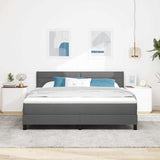 Letto a molle con testiera Grigio scuro 180 x 200 cm Tessuto