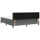 Letto a molle con testiera Grigio scuro 180 x 200 cm Tessuto
