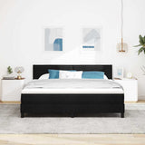 Letto a molle con testiera Nero 180 x 200 cm Tessuto