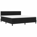 Letto a molle con testiera Nero 180 x 200 cm Tessuto