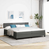 Letto a molle con testiera Grigio scuro 200 x 200 cm Tessuto