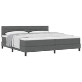 Letto a molle con testiera Grigio scuro 200 x 200 cm Tessuto