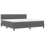 Letto a molle con testiera Grigio scuro 200 x 200 cm Tessuto