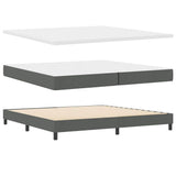 Letto a molle con testiera Grigio scuro 200 x 200 cm Tessuto