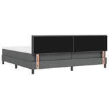 Letto a molle con testiera Grigio scuro 200 x 200 cm Tessuto
