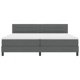 Letto a molle con testiera Grigio scuro 200 x 200 cm Tessuto