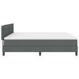 Letto a molle con testiera Grigio scuro 200 x 200 cm Tessuto