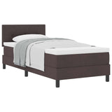 Letto a molle con materasso Marrone Scuro 80 x 200 cm Tessuto