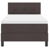 Letto a molle con testiera Marrone Scuro 90 x 200 cm Tessuto