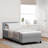 Letto a molle con materasso Grigio chiaro 100 x 200 cm Tessuto