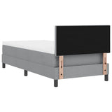 Letto a molle con materasso Grigio chiaro 100 x 200 cm Tessuto