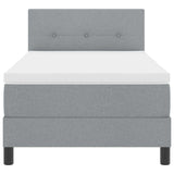 Letto a molle con materasso Grigio chiaro 100 x 200 cm Tessuto