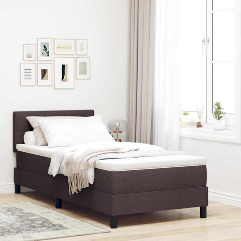 Letto box spring con materasso Marrone Scuro 100 x 200 cm