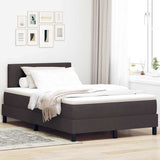 Letto a molle con testiera Marrone Scuro 120 x 190 cm Tessuto
