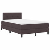Letto a molle con testiera Marrone Scuro 120 x 190 cm Tessuto