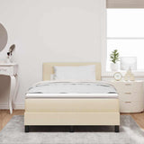 Letto box spring con materasso Crema 120 x 190 cm Tessuto