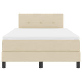 Letto box spring con materasso Crema 120 x 190 cm Tessuto