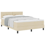 Letto a molle con materasso Crema 140 x 190 cm Tessuto