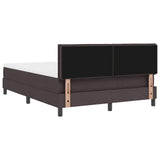 Letto a molle con testiera Marrone Scuro 140 x 200 cm Tessuto