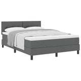 Letto a molle con testiera Grigio scuro 160 x 200 cm Tessuto