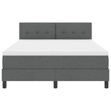 Letto a molle con testiera Grigio scuro 160 x 200 cm Tessuto