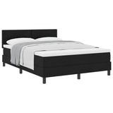 Letto a molle con testiera Nero 160 x 200 cm Tessuto