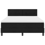 Letto a molle con testiera Nero 160 x 200 cm Tessuto